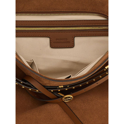 PINKO Brown Cowhide Shoulder Bag