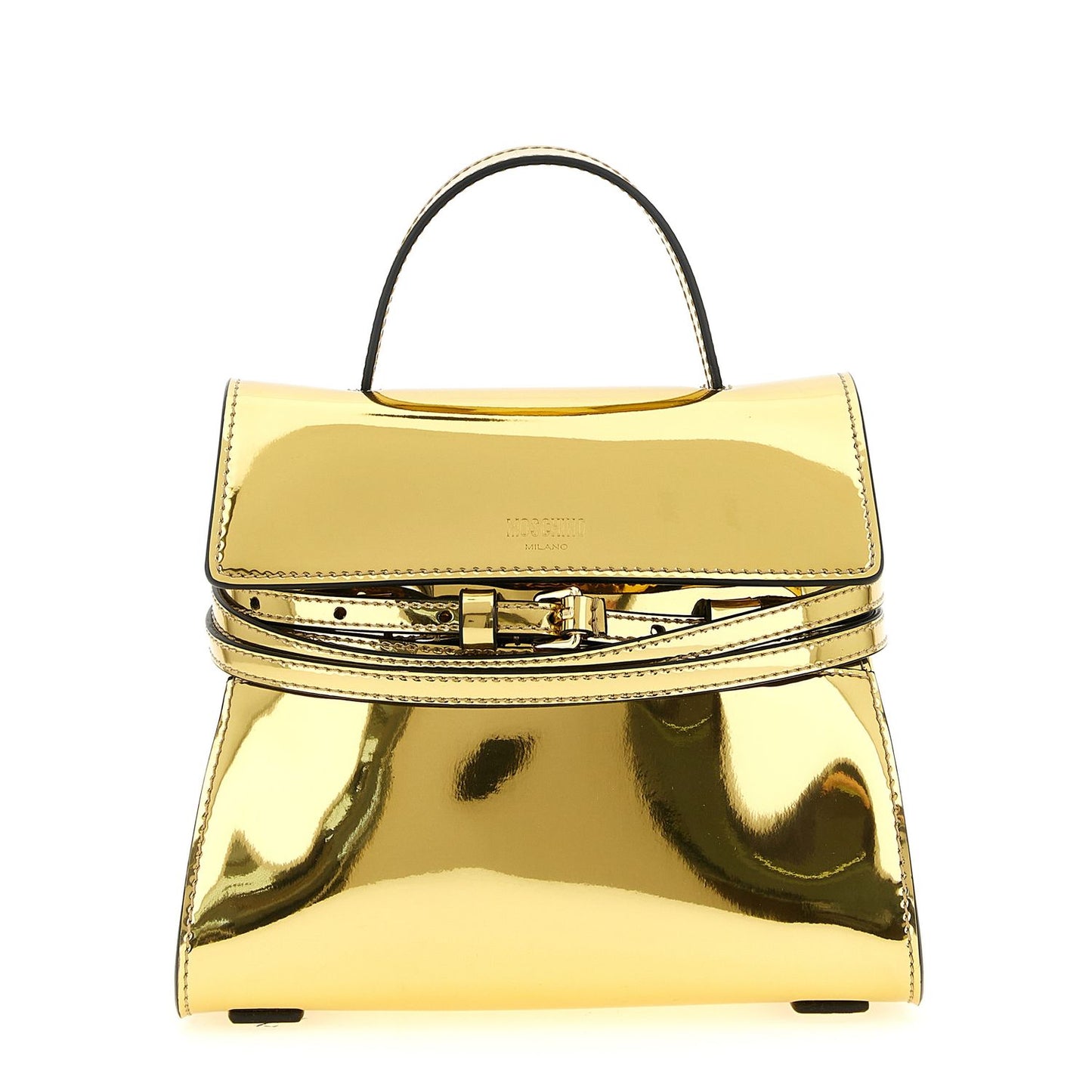 Moschino Gold Polyethylene Handbag
