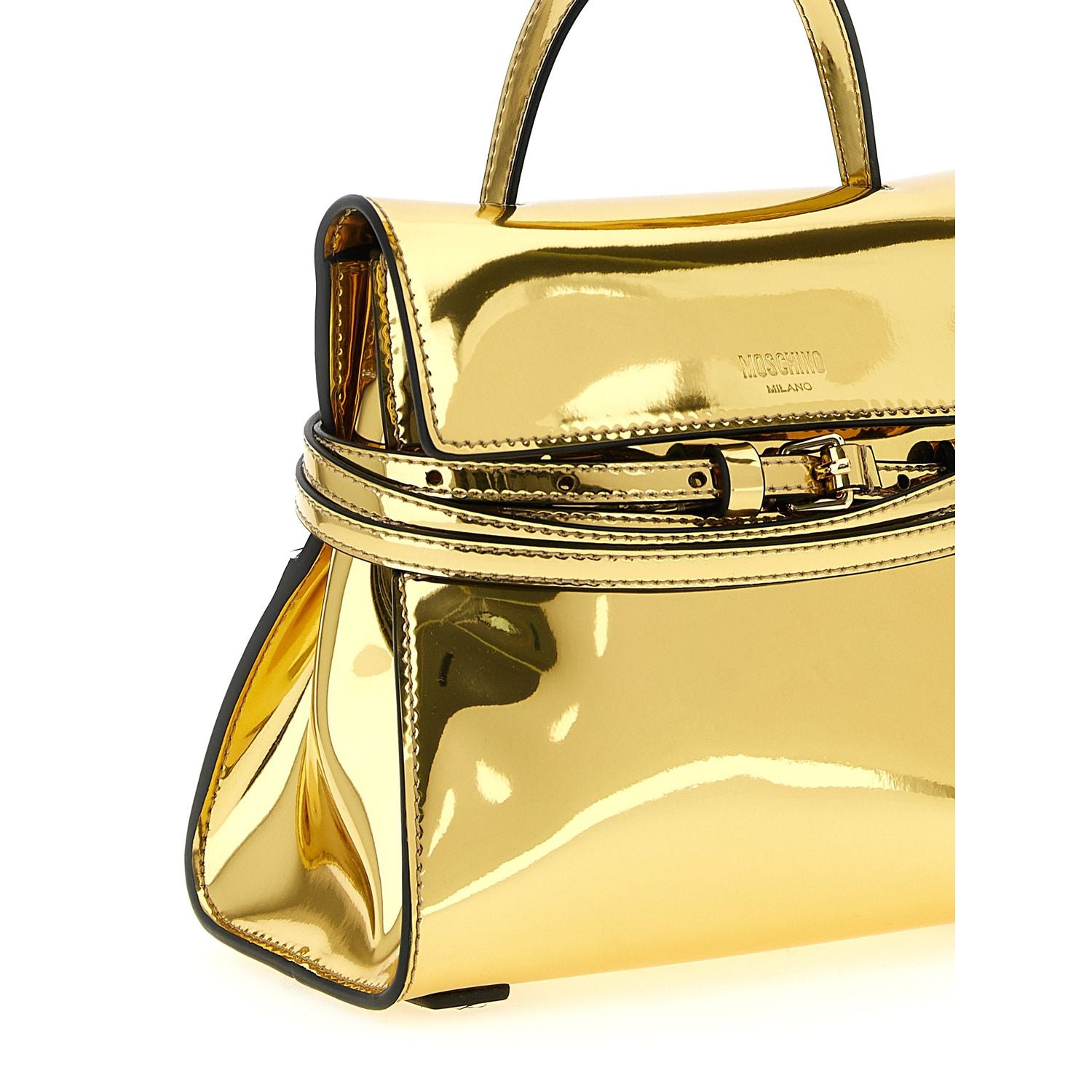 Moschino Gold Polyethylene Handbag