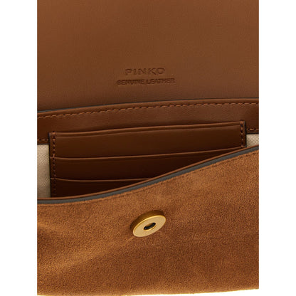 PINKO Brown Cowhide Shoulder Bag