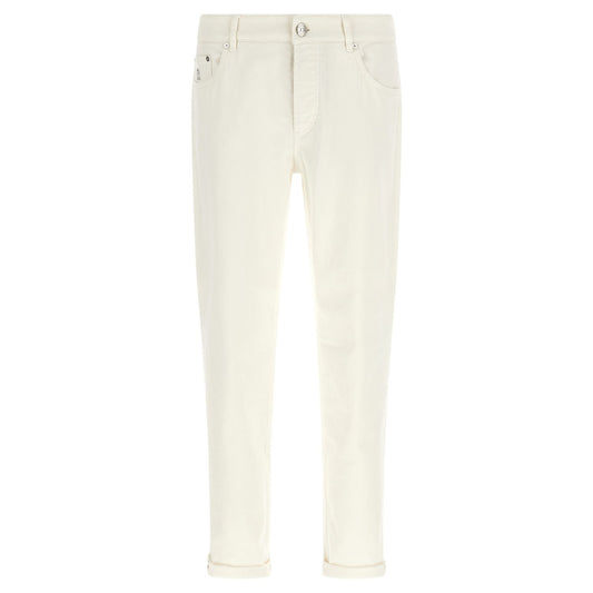 Brunello Cucinelli White Cotton Jeans Denim