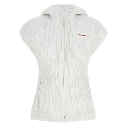 Ferragamo White Polyamide Sleeveless Jacket