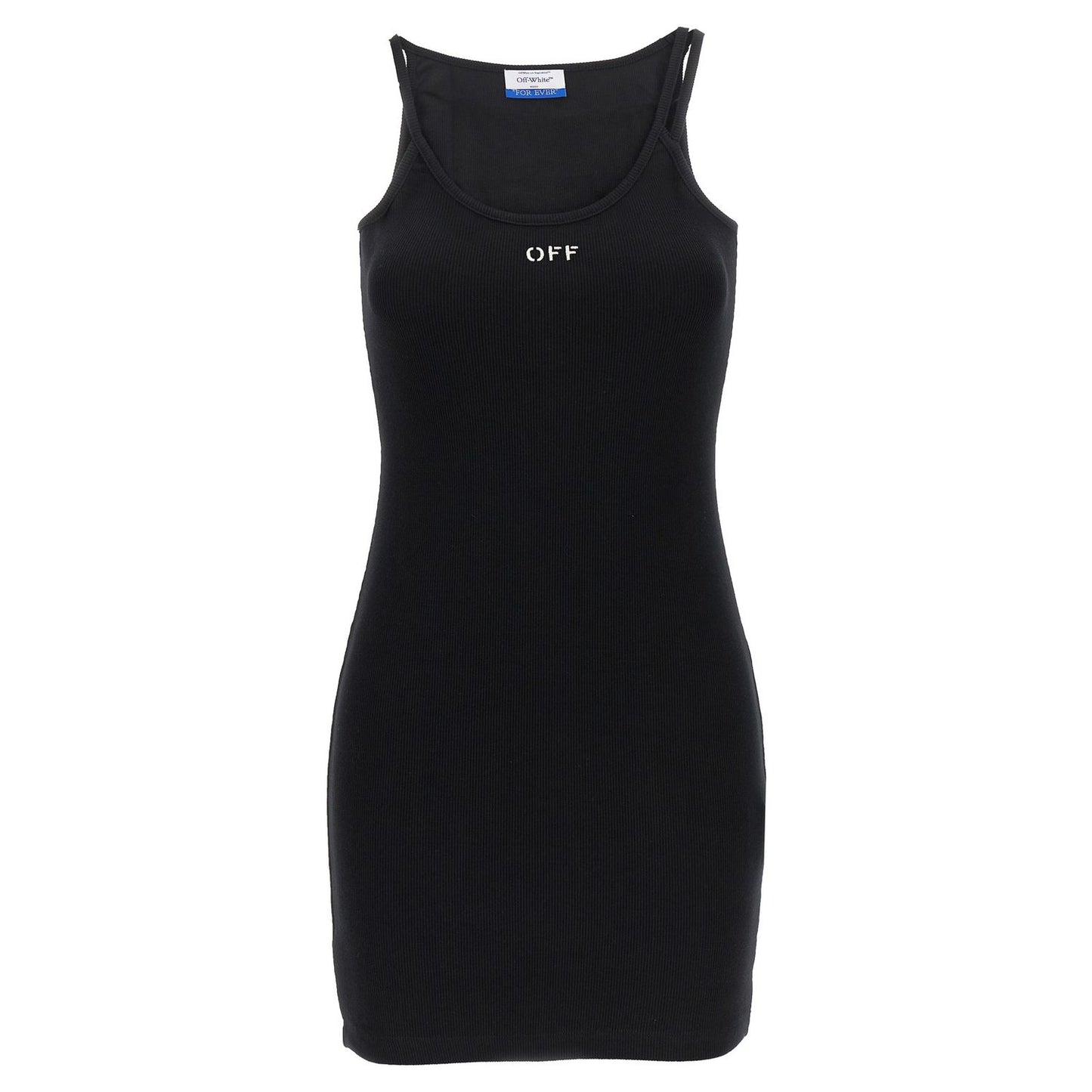 Off-White Black Cotton Short Dress