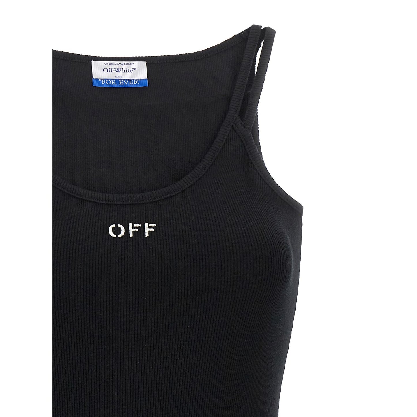 Off-White Black Cotton Short Dress