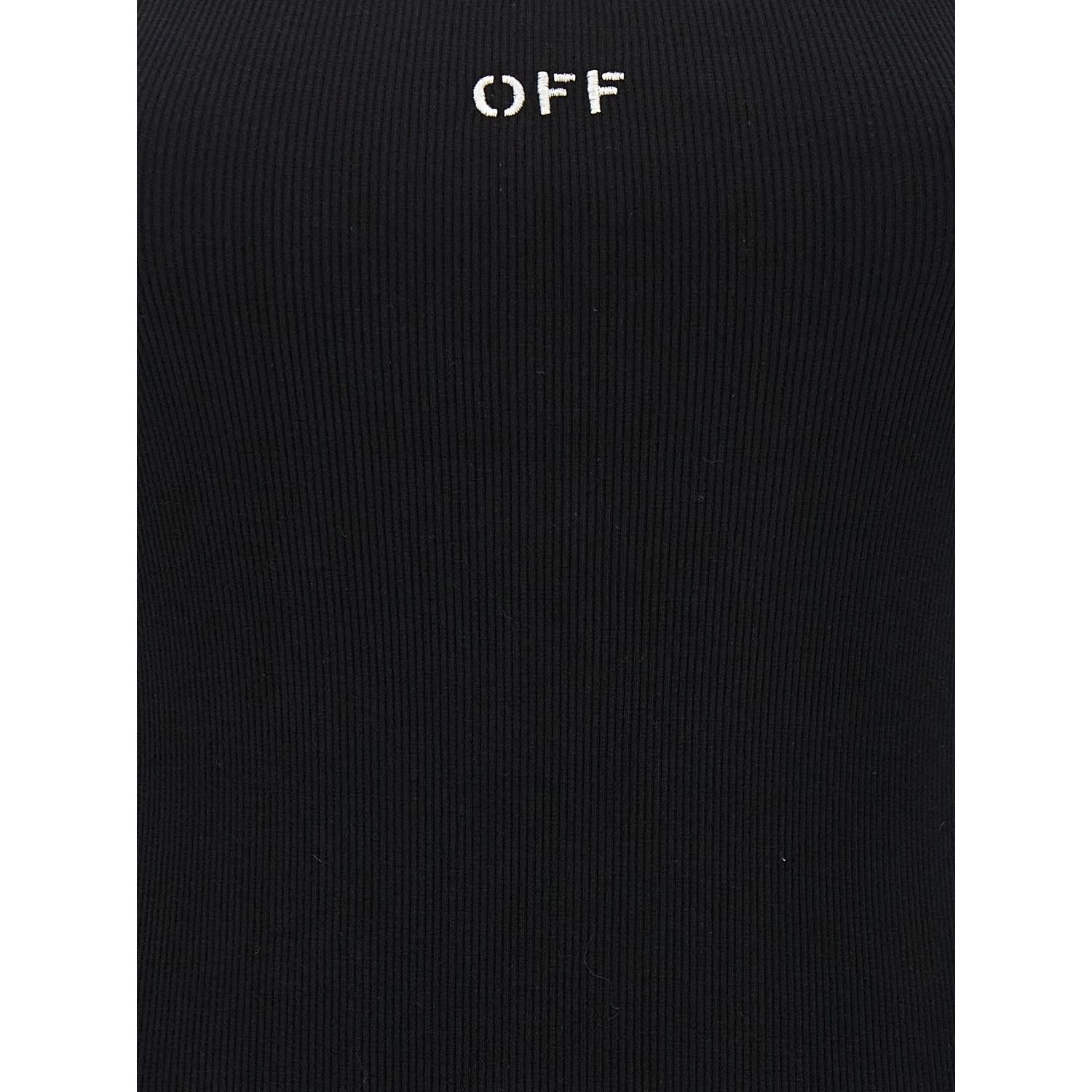 Off-White Black Cotton Short Dress
