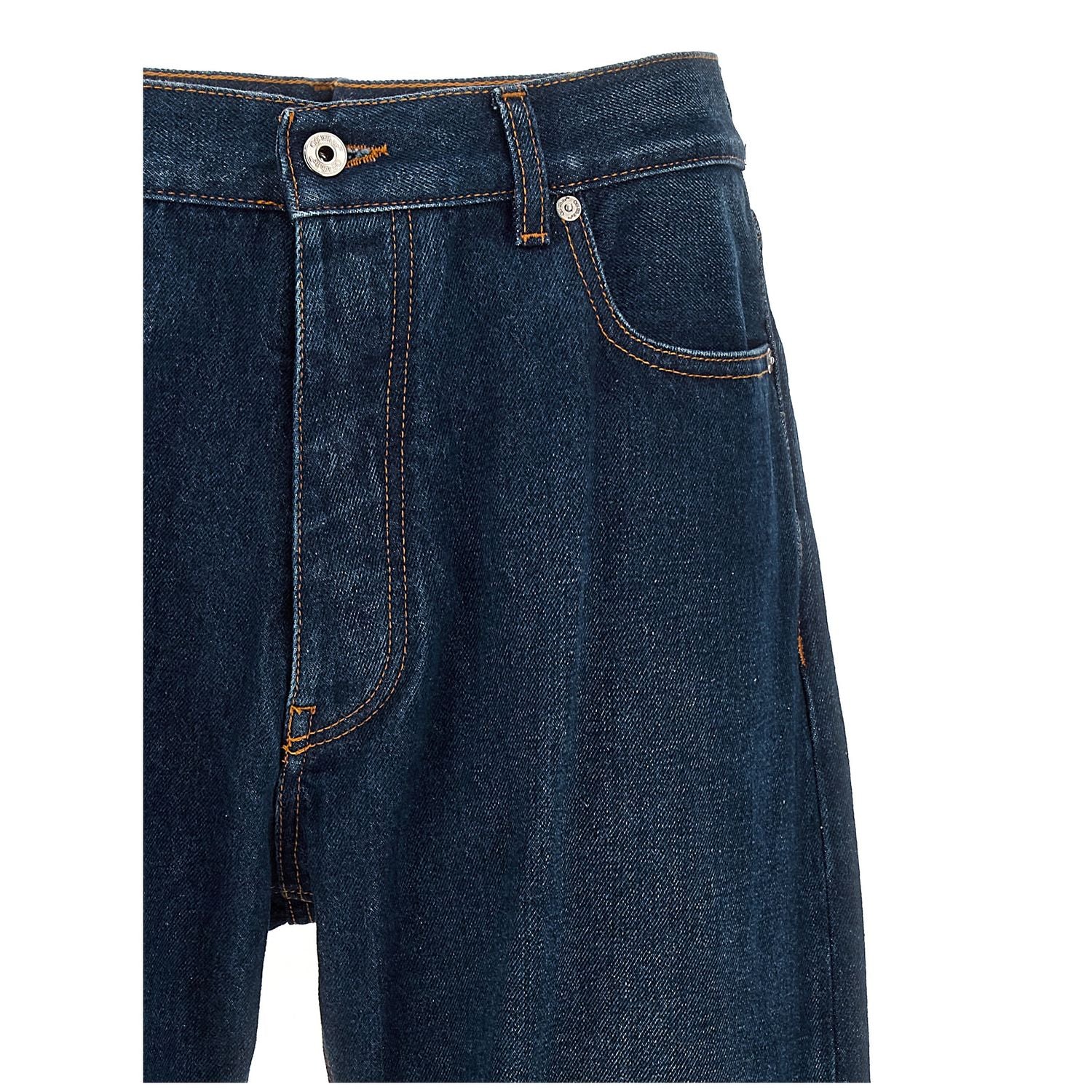Off-White Blue Cotton Jeans Denim