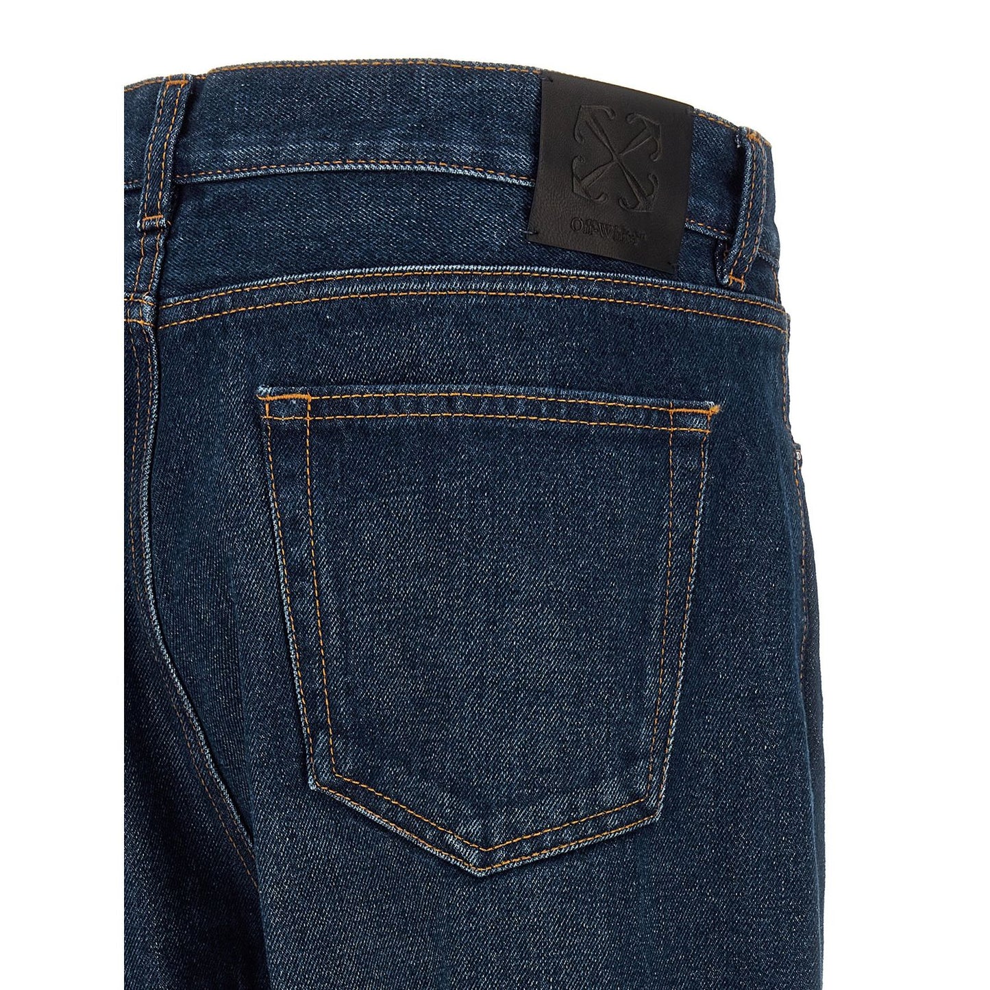 Off-White Blue Cotton Jeans Denim