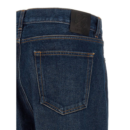 Off-White Blue Cotton Jeans Denim