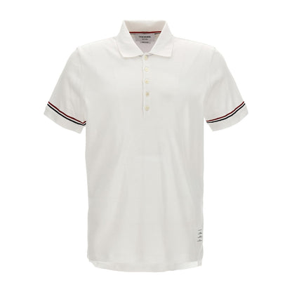 Thom Browne White Cotton Polo Shirt