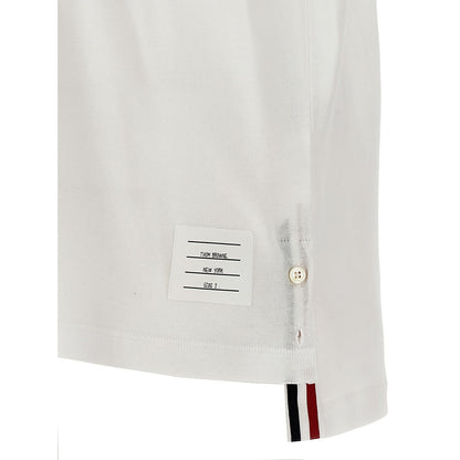 Thom Browne White Cotton Polo Shirt