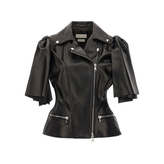 Alexander McQueen Black Lamb Leather Sleeveless Jacket