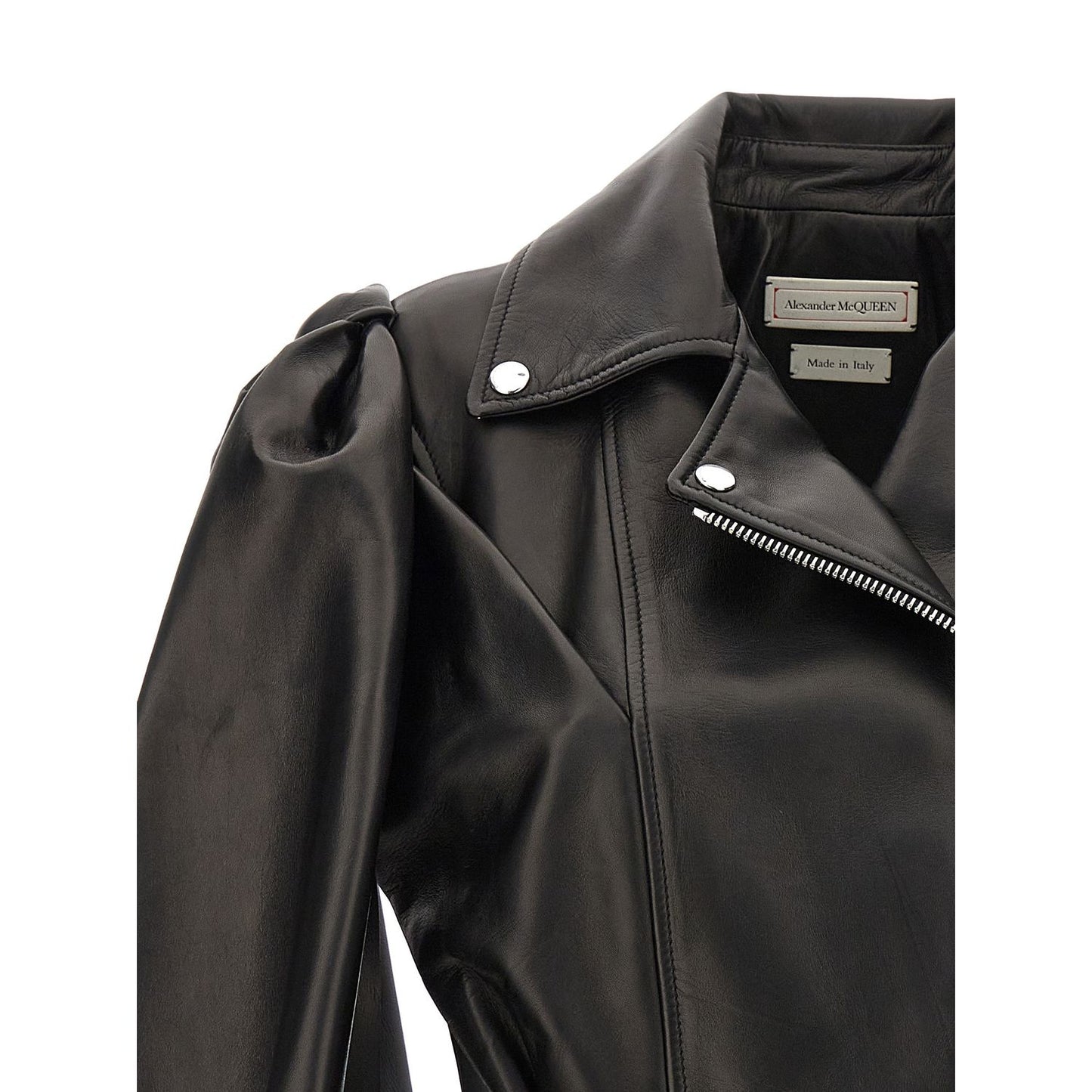 Alexander McQueen Black Lamb Leather Sleeveless Jacket