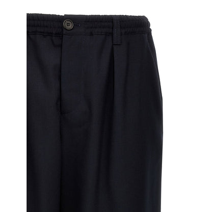 Marni Blue Virgin Wool Cropped Pants