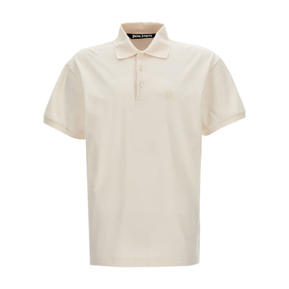 Palm Angels White Polyester Polo Shirt