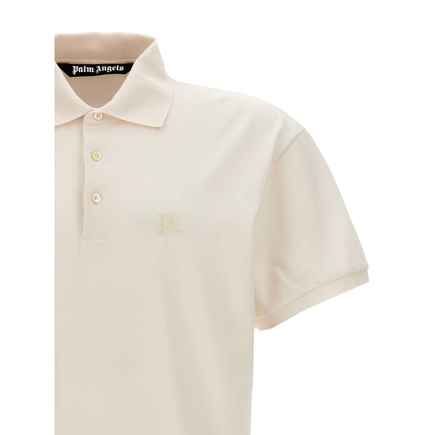 Palm Angels White Polyester Polo Shirt