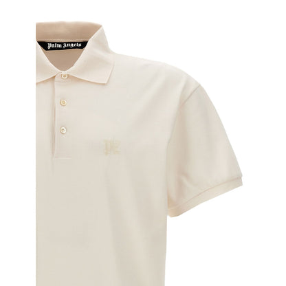 Palm Angels White Polyester Polo Shirt