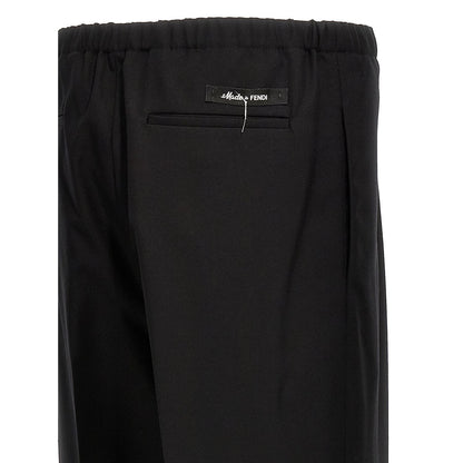 Fendi Black Virgin Wool Dress Pants