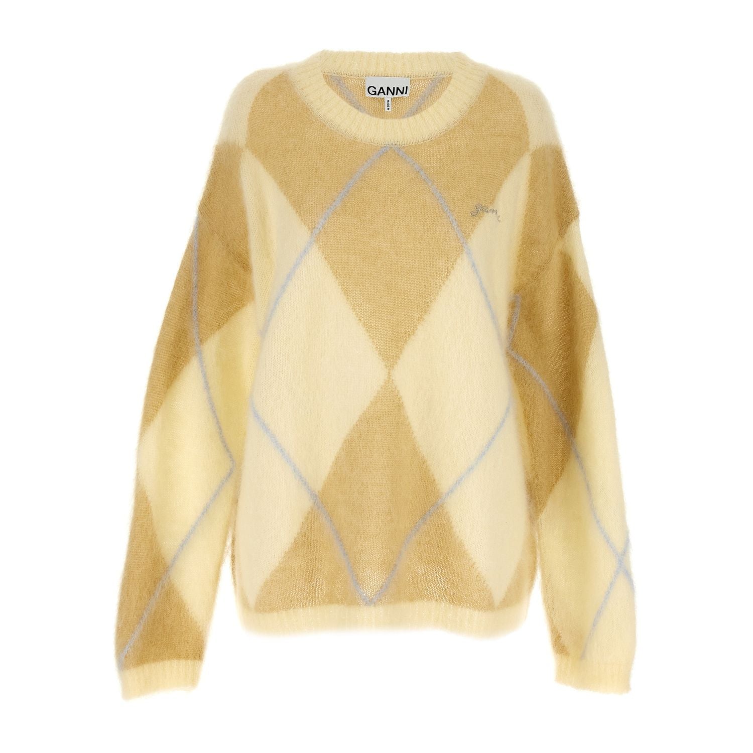Ganni Bicolor Wool Cardigan