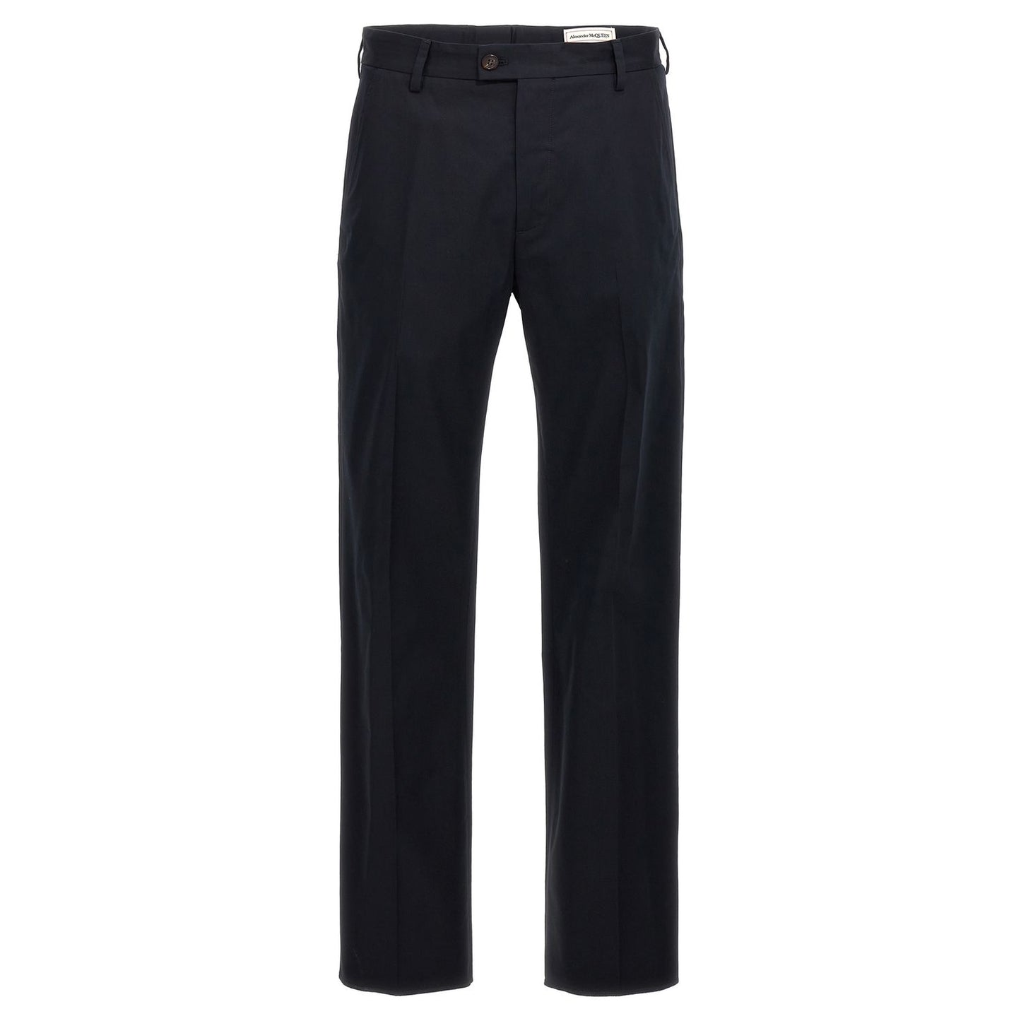 Alexander McQueen Blue Cotton Casual Pants