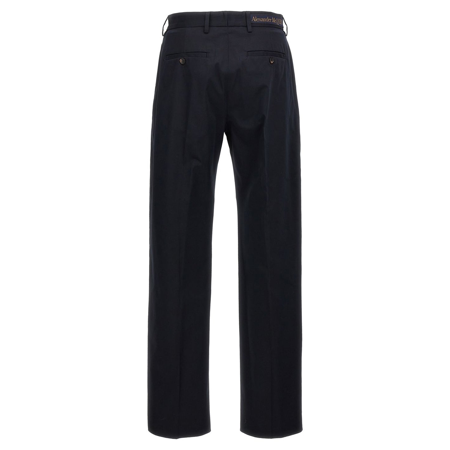 Alexander McQueen Blue Cotton Casual Pants