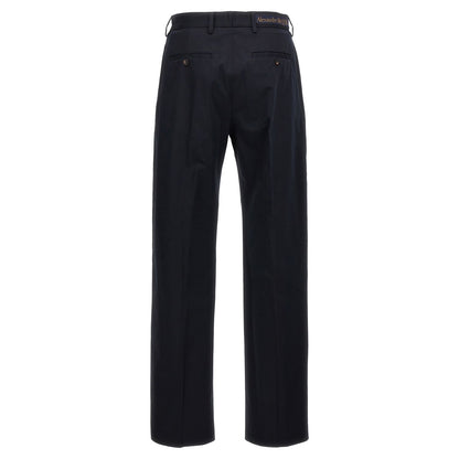 Alexander McQueen Blue Cotton Casual Pants