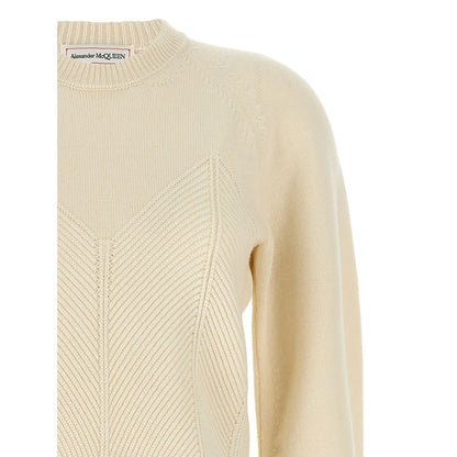 Alexander McQueen White Wool Cardigan
