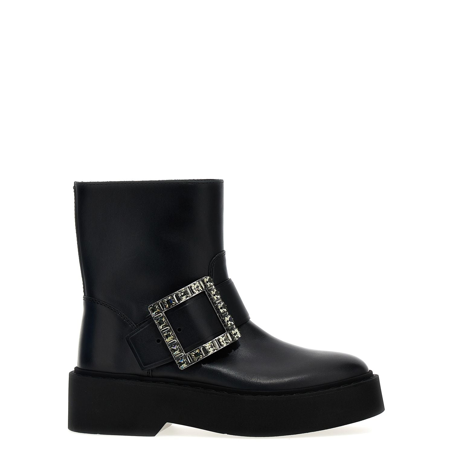 Roger Vivier Black Calfskin Ankle Boots