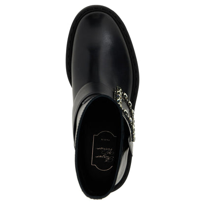 Roger Vivier Black Calfskin Ankle Boots