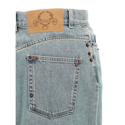Moschino Blue Cotton Midi Skirt