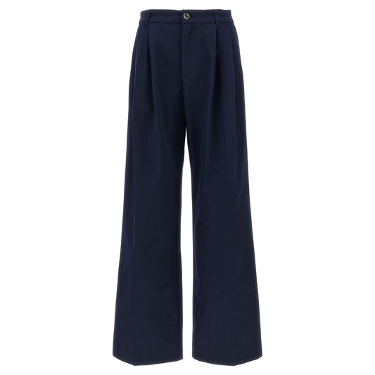 Fortela Blue Cotton Casual Pants