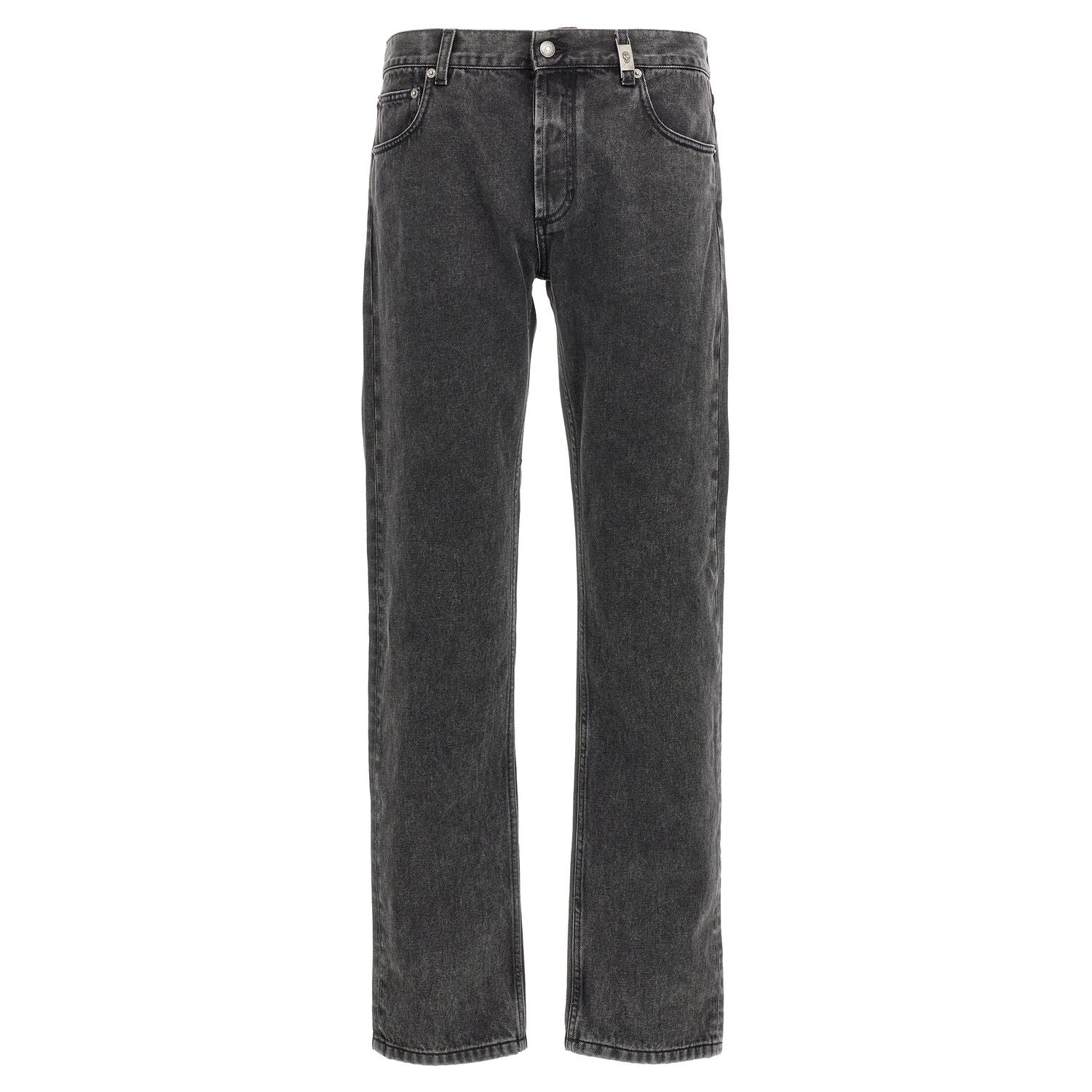 Alexander McQueen Black Cotton Straight-Leg Jeans
