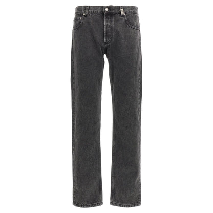 Alexander McQueen Black Cotton Straight-Leg Jeans