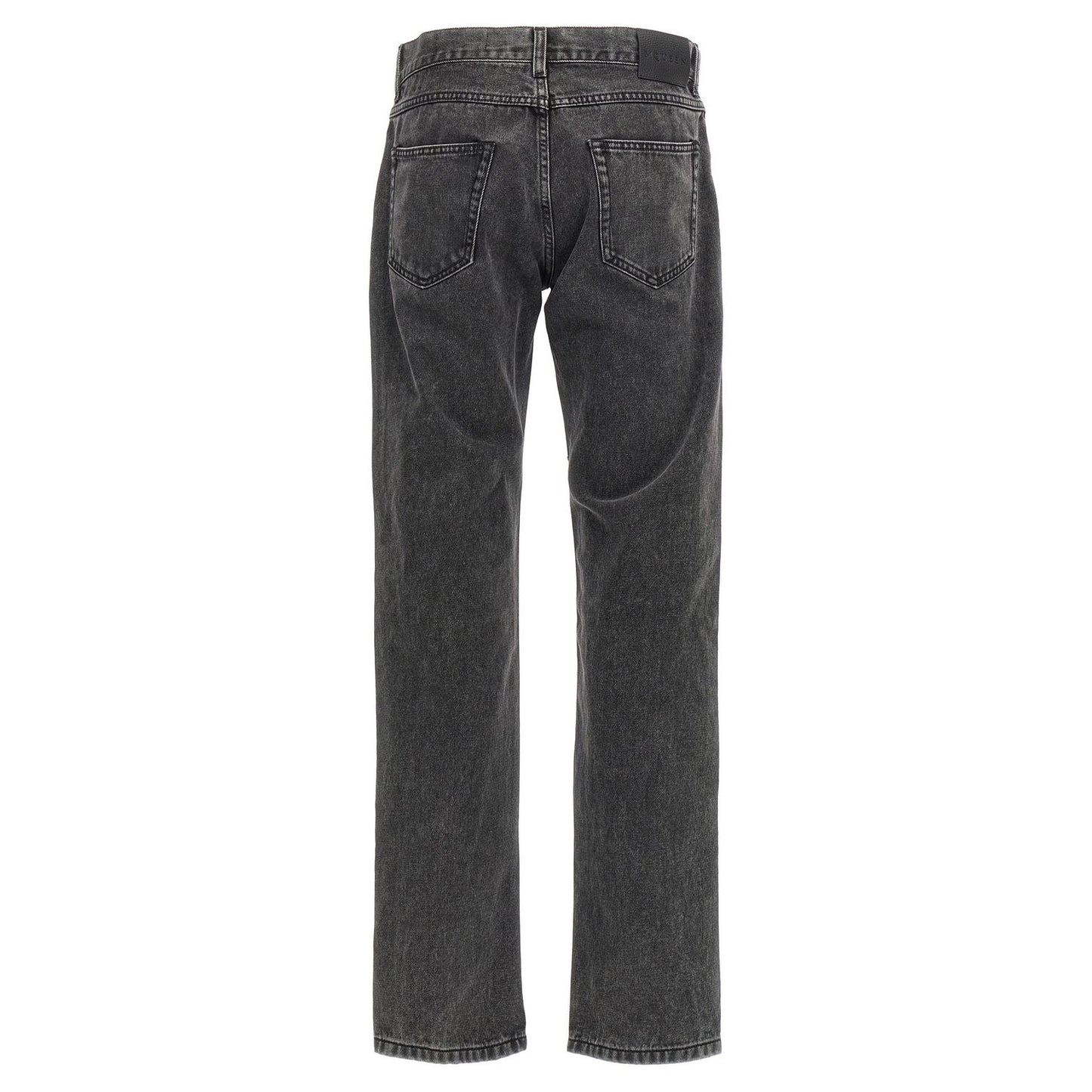 Alexander McQueen Black Cotton Straight-Leg Jeans