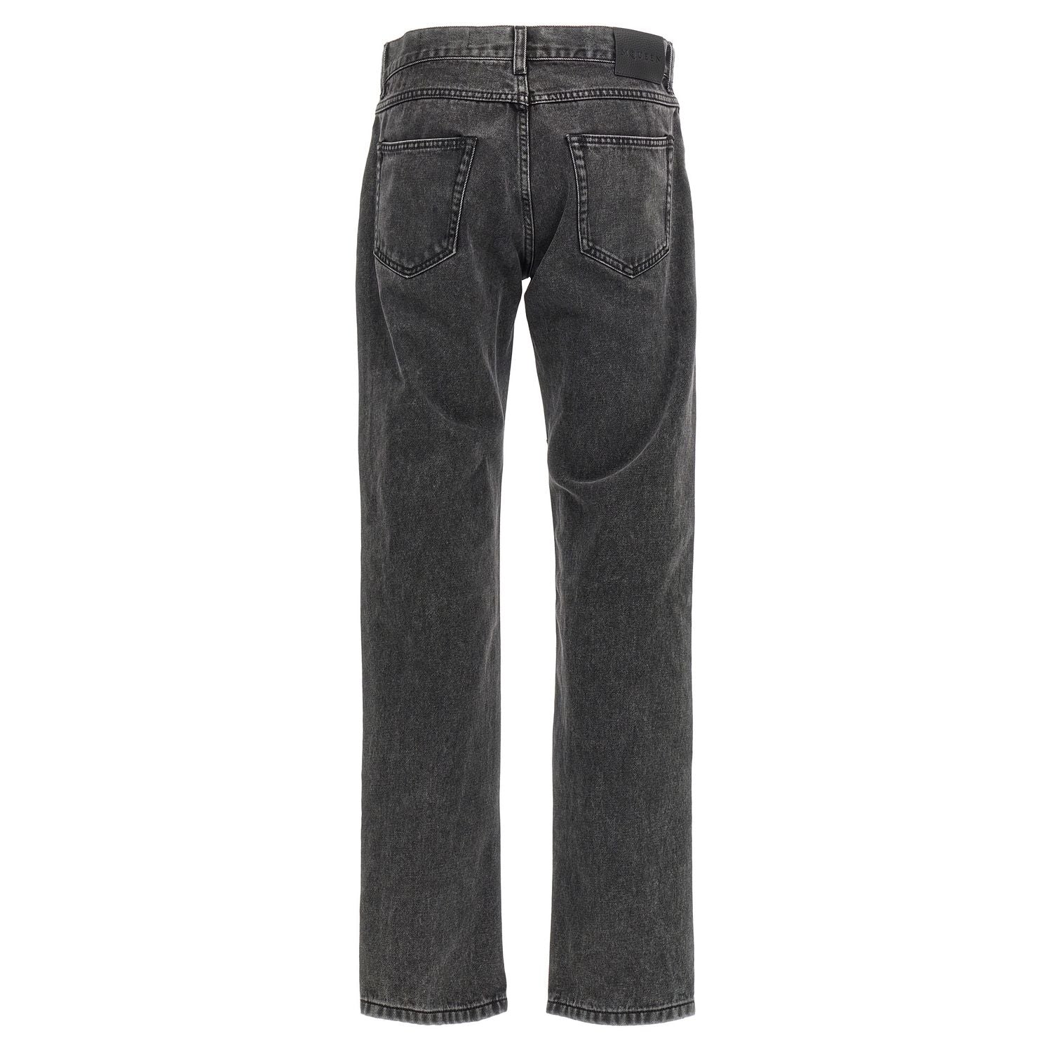 Alexander McQueen Black Cotton Straight-Leg Jeans