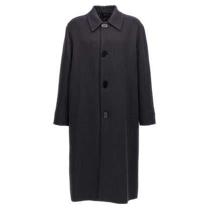 Fendi Blue Virgin Wool Coat