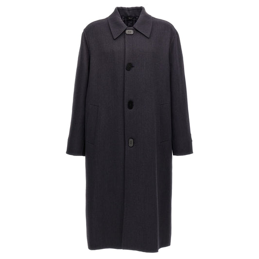 Fendi Blue Virgin Wool Coat