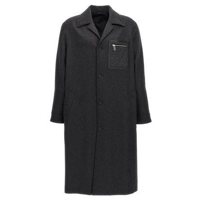 Fendi Gray Cashmere Coat
