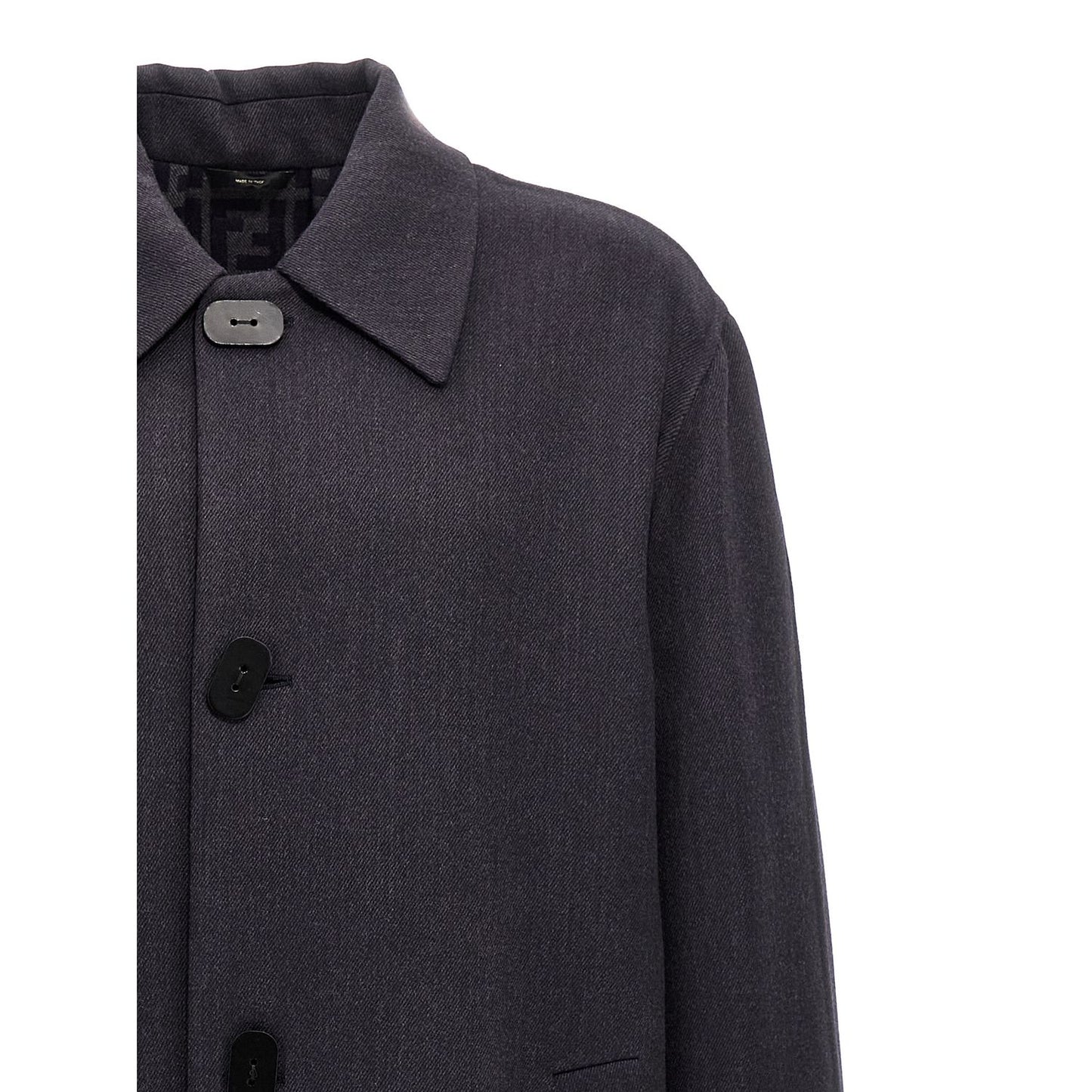 Fendi Blue Virgin Wool Coat