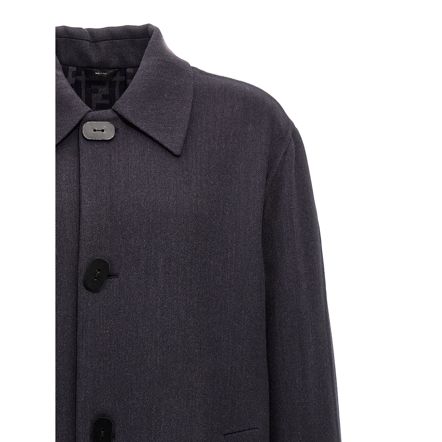 Fendi Blue Virgin Wool Coat