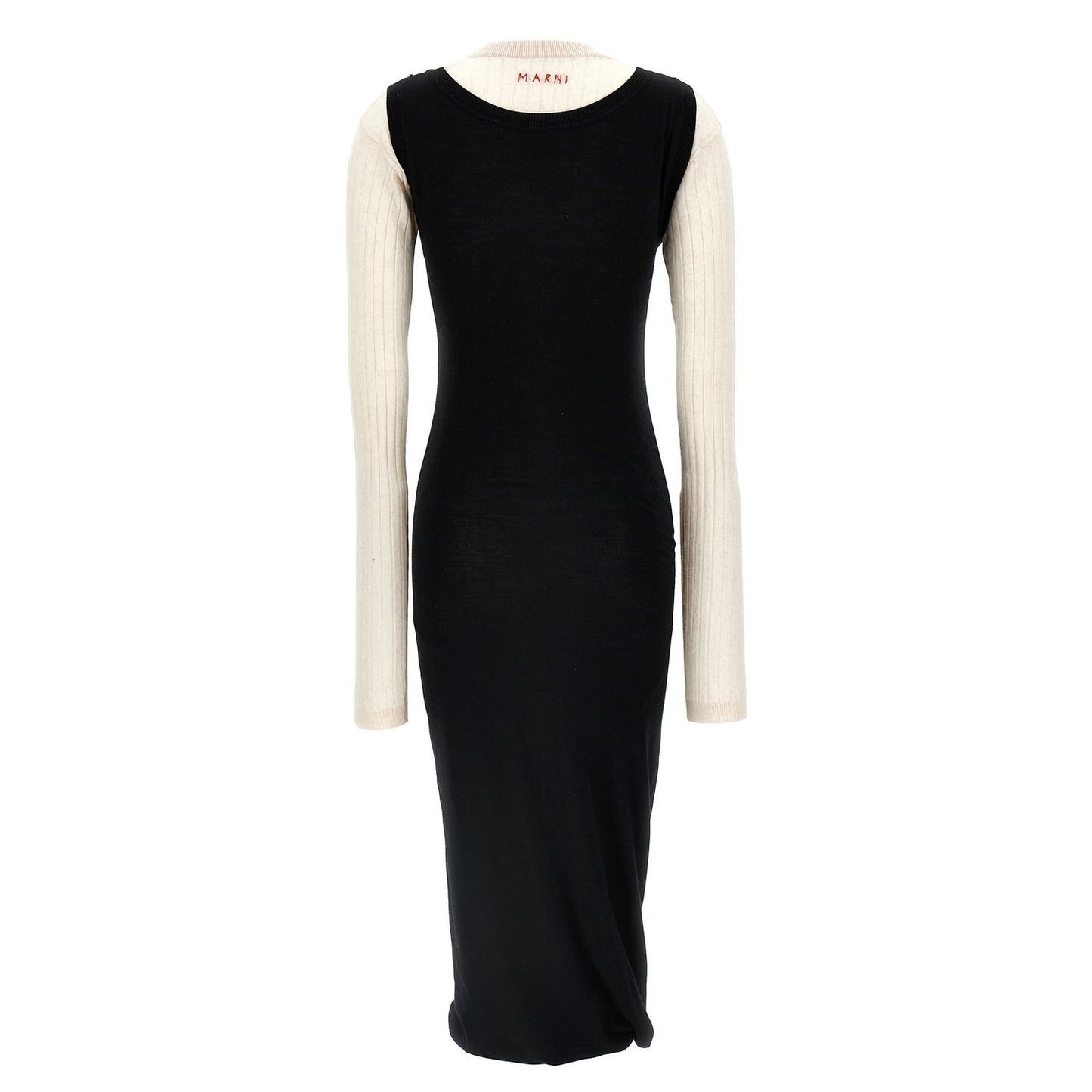 Marni Bicolor Wool Midi Dress