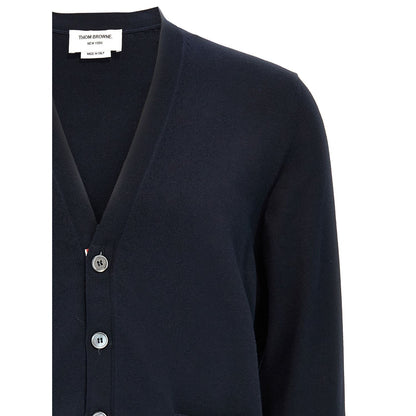 Thom Browne Blue Cotton Cardigan