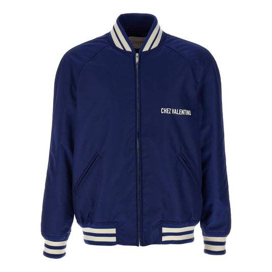 Valentino Garavani Blue Polyamide Bomber