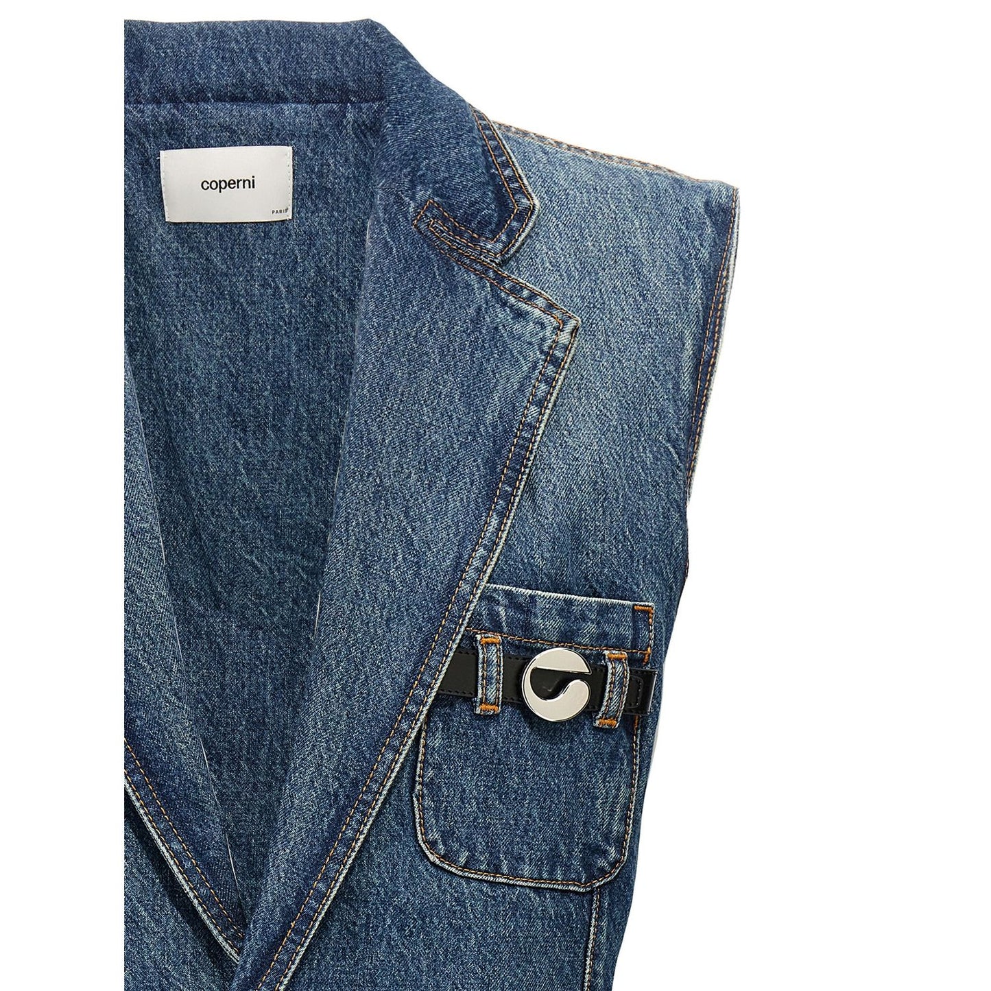 Coperni Blue Cotton Sleeveless Jacket