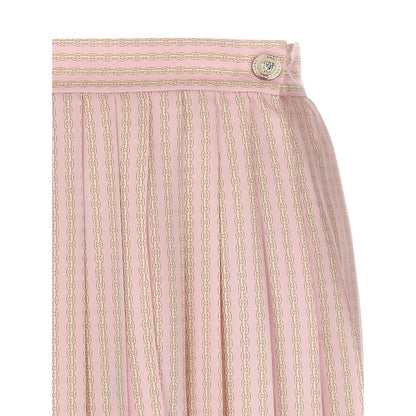 Versace Multicolor Silk Long Skirt
