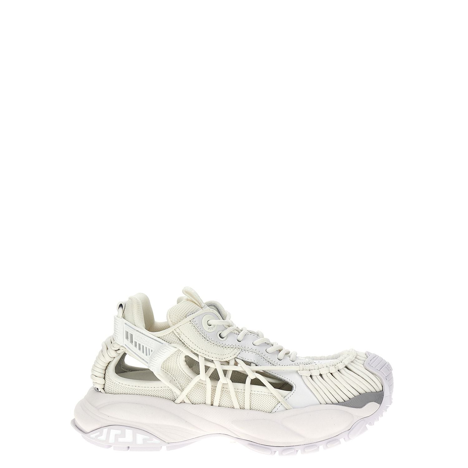 Versace White Calfskin Athletic Sneakers