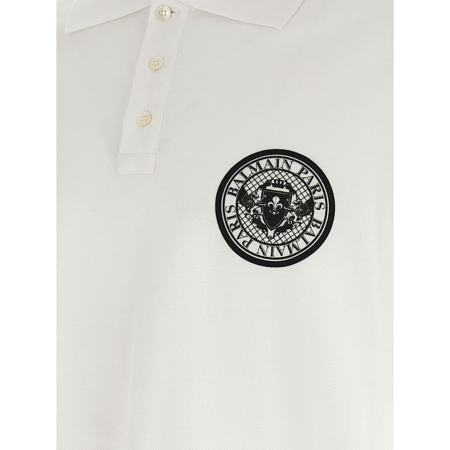 Balmain Bicolor Cotton Polo Shirt