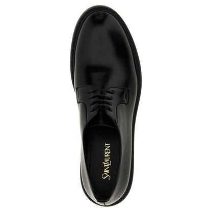 Saint Laurent Black Lamb Leather Oxfords And Derbies
