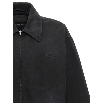 Balenciaga Black Cotton Full-Length Jacket