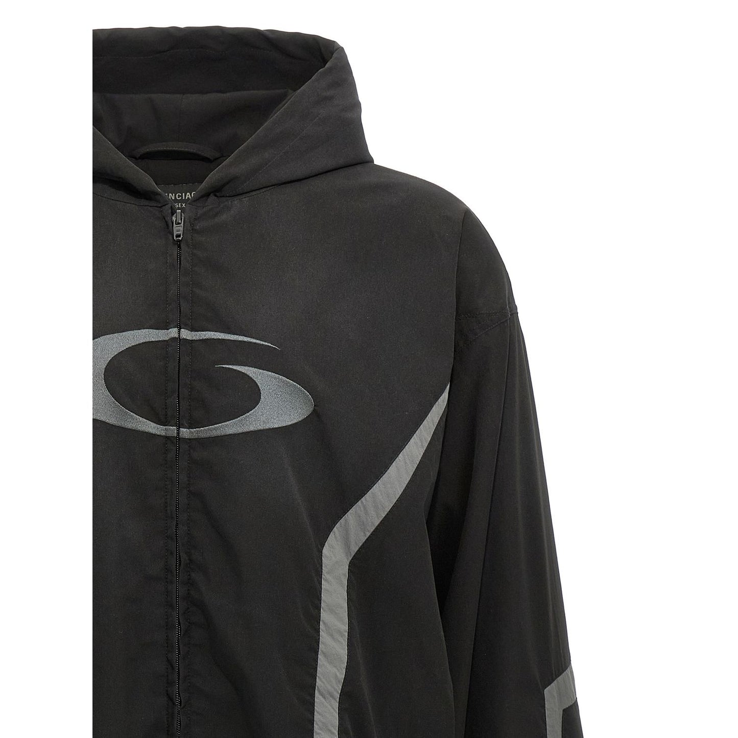 Balenciaga Black Polyester Shell Jacket