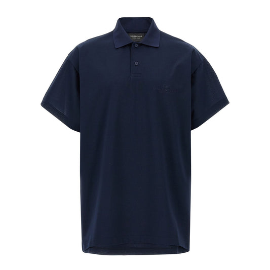 Balenciaga Blue Cotton Polo Shirt